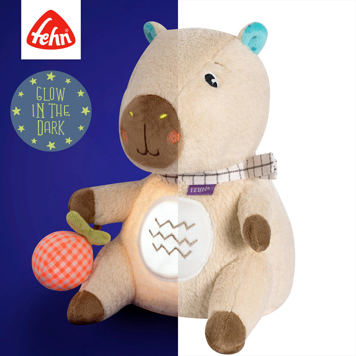 KINDER-NACHTLICHT Capybara Clara 20/10,5/11,6 cm   - Multicolor, Basics, Textil (20/10,5/11,6cm) - Fehn