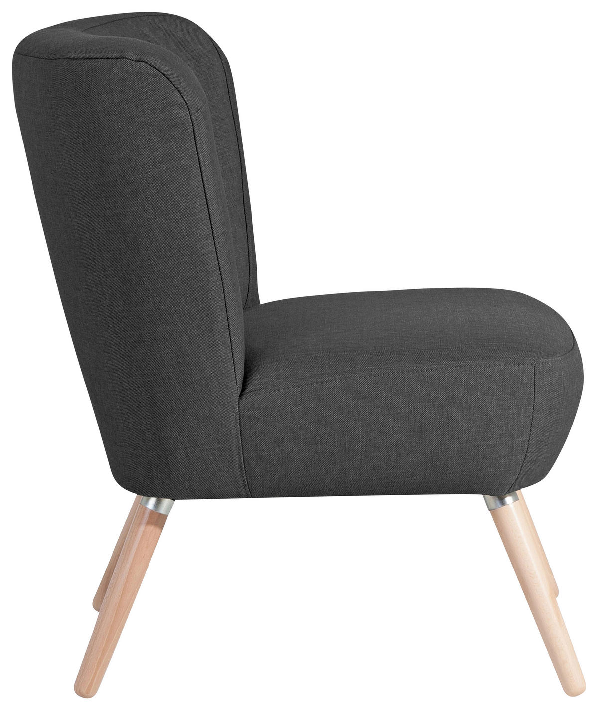 SESSEL in Flachgewebe, Leinenoptik Schwarz  - Buchefarben/Schwarz, Design, Holz/Textil (69/80/68cm) - Max Winzer