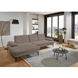 ECKSOFA in Chenille, Mikrofaser Greige  - Greige/Schwarz, Design, Textil/Metall (157/299cm) - Dieter Knoll