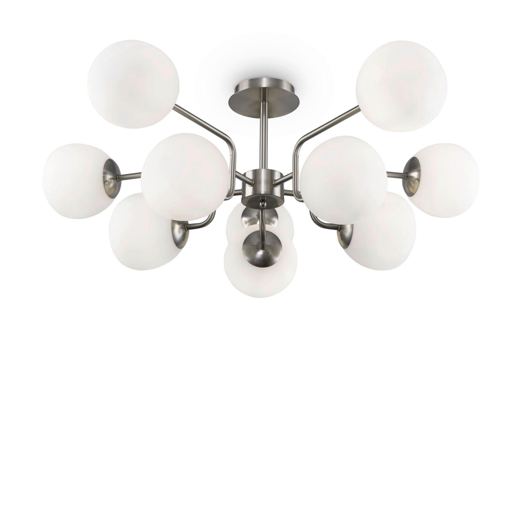 PENDELLEUCHTE Modern 90.7/34 cm  - Weiß/Nickelfarben, Trend, Glas/Metall (90.7/34cm) - MAYTONI