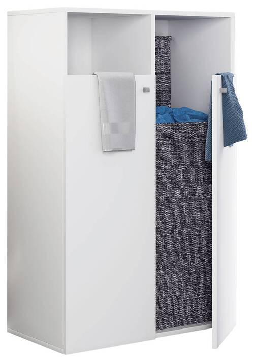 WÄSCHESCHRANK 80/110/39 cm  in Weiß  - Weiß/Grau, MODERN, Holzwerkstoff/Kunststoff (80/110/39cm) - MID.YOU