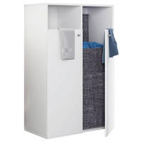 WÄSCHESCHRANK 80/110/39 cm  in Weiß  - Weiß/Grau, MODERN, Holzwerkstoff/Kunststoff (80/110/39cm) - MID.YOU
