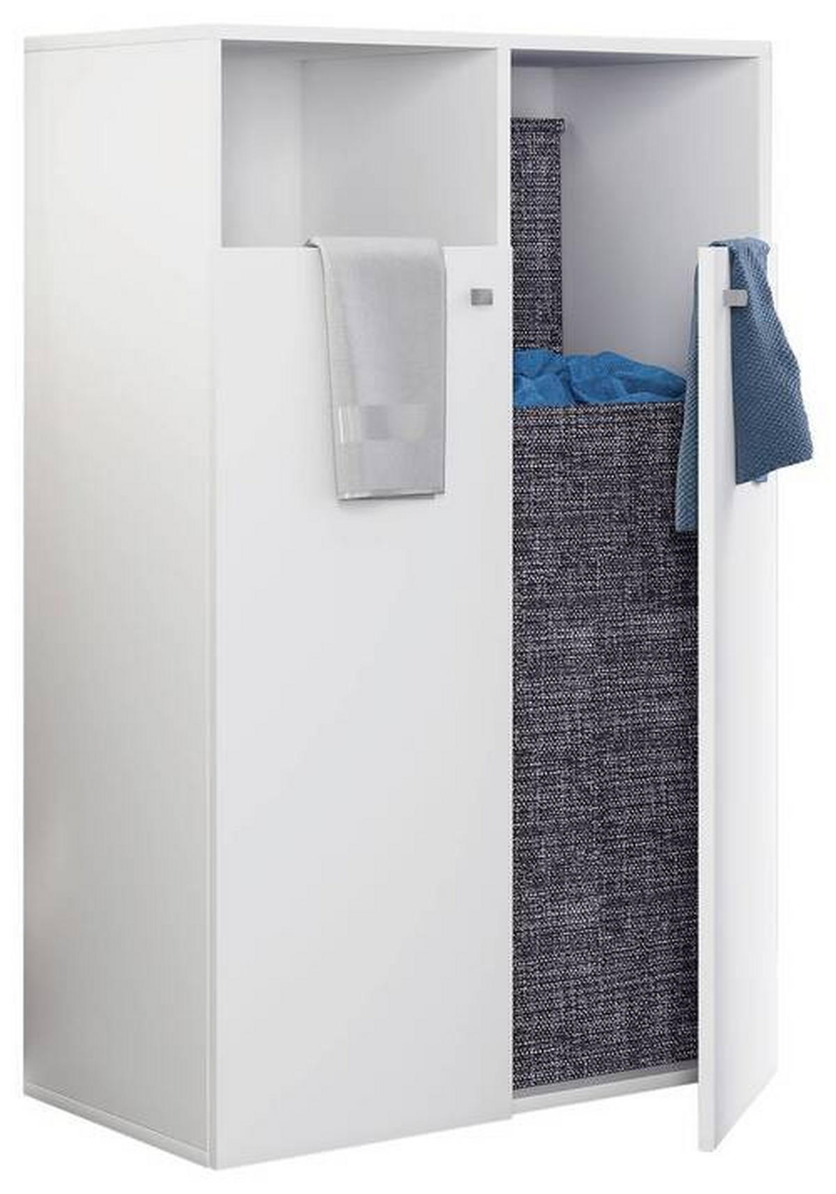 WÄSCHESCHRANK 80/110/39 cm  in Weiß  - Weiß/Grau, MODERN, Holzwerkstoff/Kunststoff (80/110/39cm) - MID.YOU