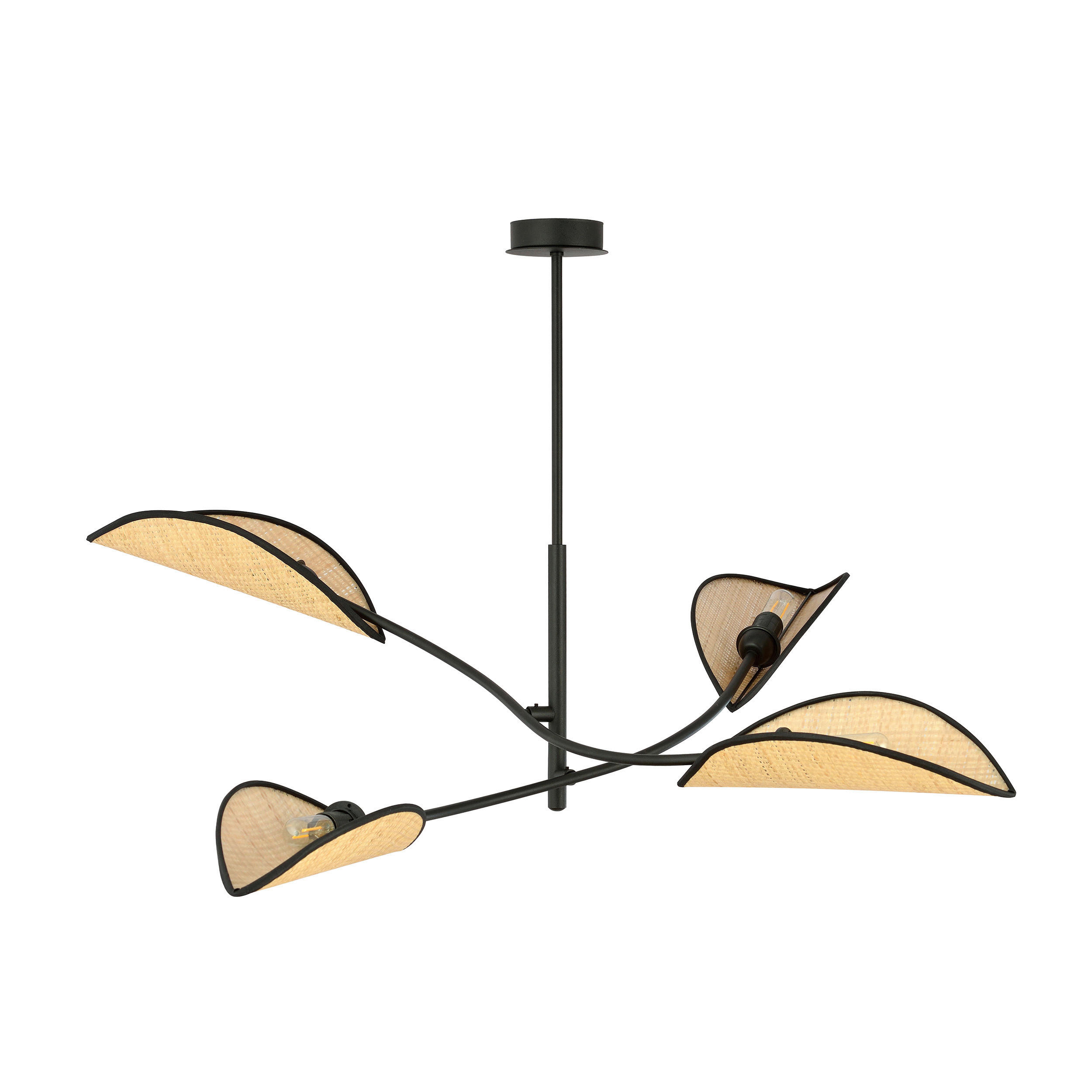 XXXLutz Deckenleuchte Lotus Schwarz, Hellbraun 105x59x105 cm