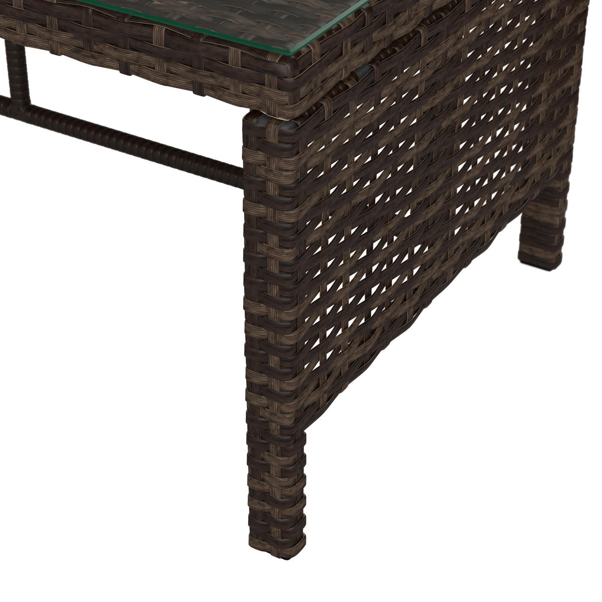 LOUNGEGARNITUR  120/179 cm  Stahl  - Dunkelgrau/Dunkelbraun, MODERN, Glas/Kunststoff (120/179cm) - Ambia Garden