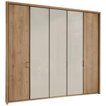 DREHTÜRENSCHRANK  in Champagner, Eiche Bianco  - Schieferfarben/Eiche Bianco, KONVENTIONELL, Glas/Holzwerkstoff (250/216/58cm) - Novel