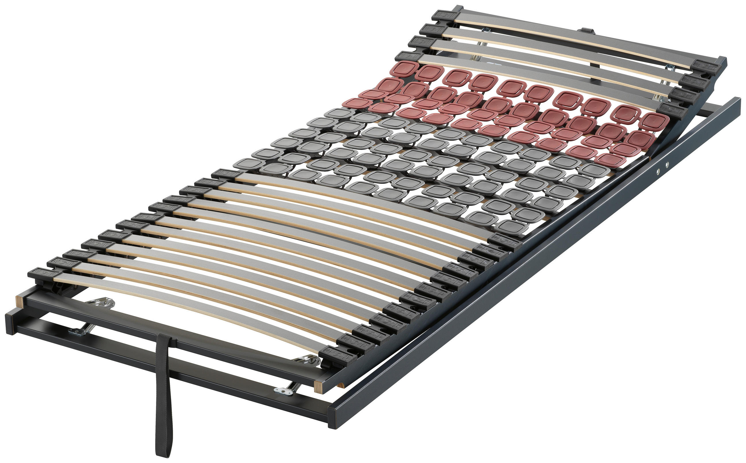 LATTENROST 90/200 cm Kopfteil, Fußteil, Mittelzone verstellbar, Birke  - Anthrazit/Weinrot, Basics, Holz (90/200cm) - Dieter Knoll