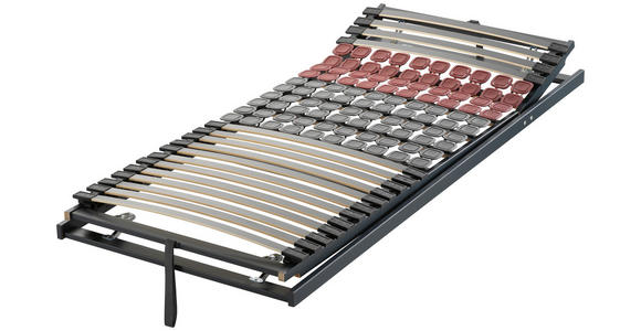 LATTENROST 120/200 cm Kopfteil, Fußteil, Mittelzone verstellbar, Birke  - Anthrazit/Weinrot, Basics, Holz (120/200cm) - Dieter Knoll