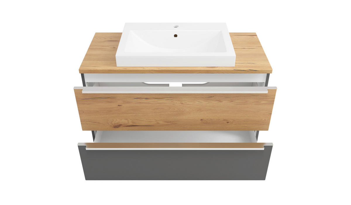 BADEZIMMER 2-teilig  in  - Wildeiche/Weiß, Trend, Glas/Holzwerkstoff (100/200/47cm) - Held