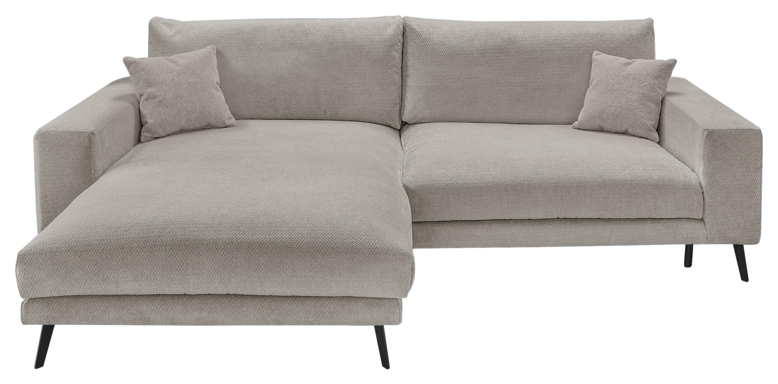 ECKSOFA Hellgrau Webstoff  - Hellgrau/Schwarz, KONVENTIONELL, Textil/Metall (196/269cm) - SetOne by Musterring