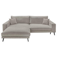 ECKSOFA Hellgrau Webstoff  - Hellgrau/Schwarz, KONVENTIONELL, Textil/Metall (196/269cm) - SetOne by Musterring