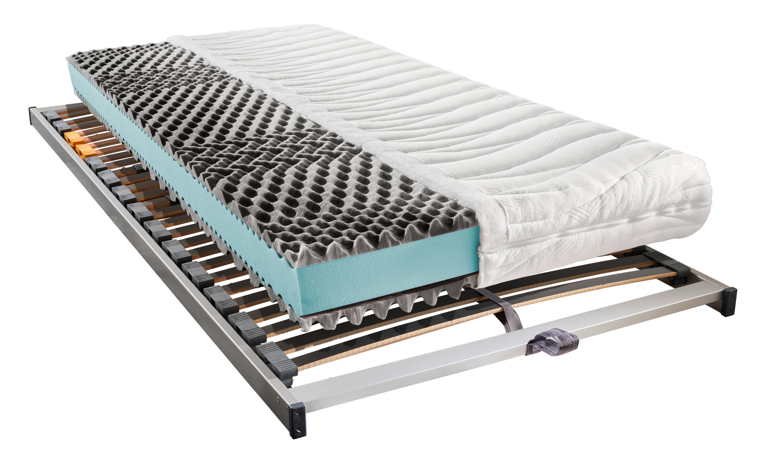 MATRATZENSET 140/200 cm  - Silberfarben, Basics, Holz (140/200cm) - Sleeptex