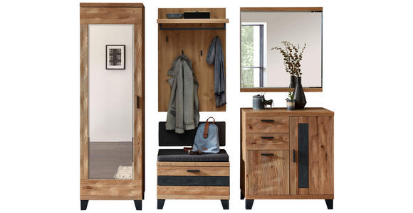 GARDEROBE  in 245/203/38 cm  - Wildeiche/Grau, Natur, Holz/Holzwerkstoff (245/203/38cm) - Linea Natura