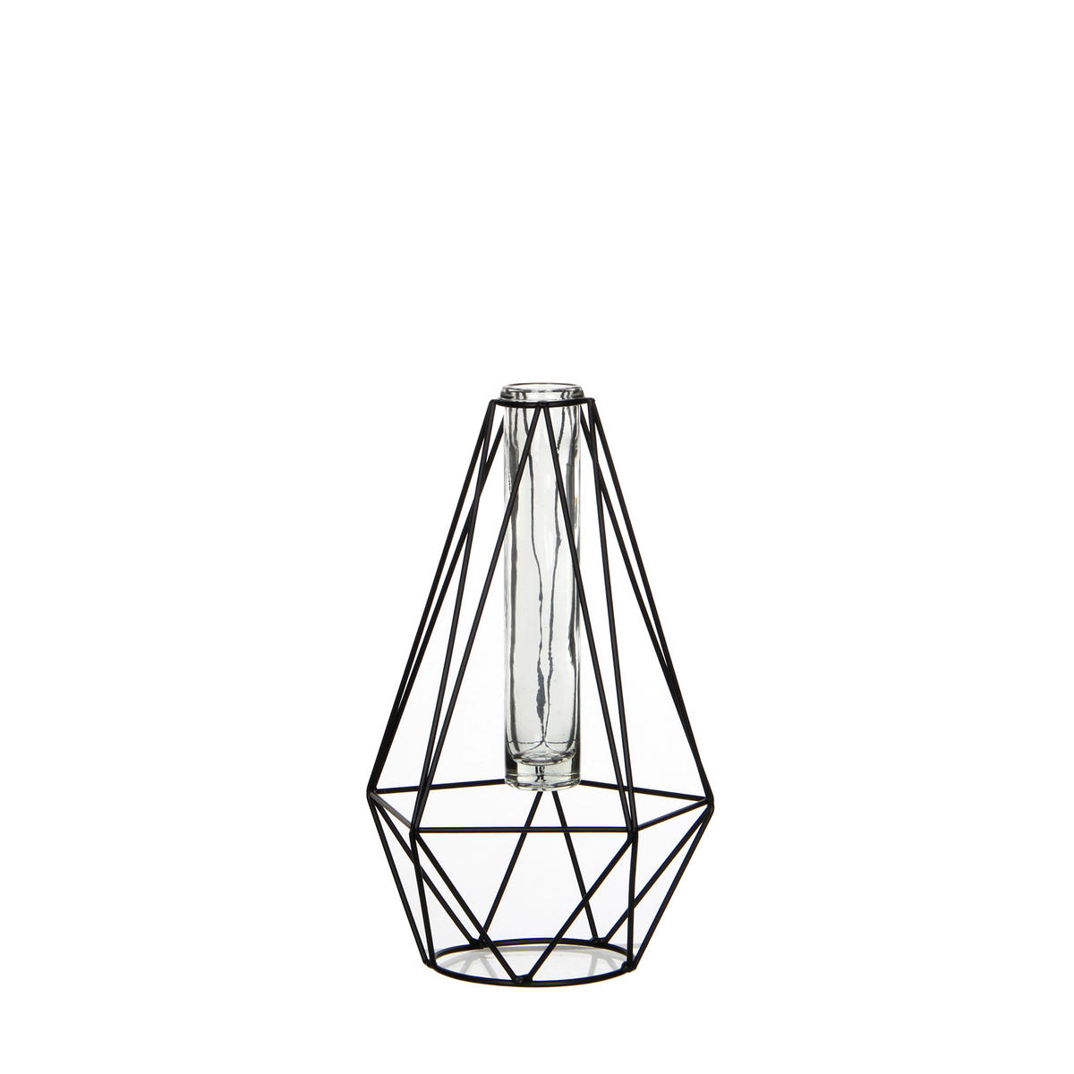 VAZA    kovina, steklo  - Basics, kovina/steklo (15/14/24cm)