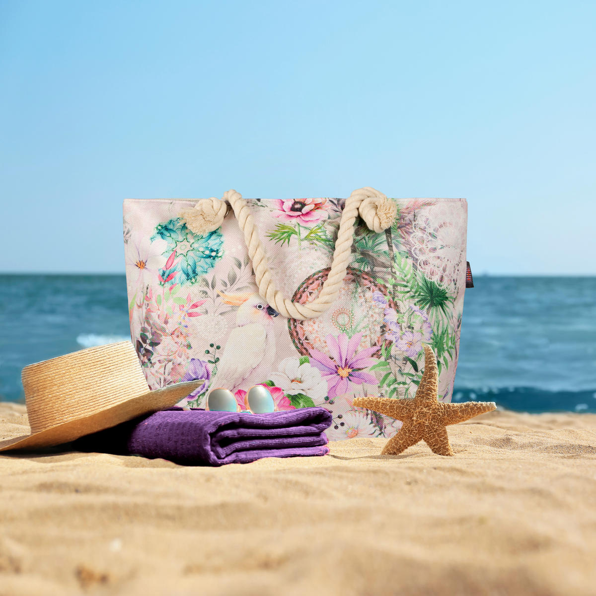 STRANDTASCHE - Multicolor, KONVENTIONELL, Textil (43/60cm)