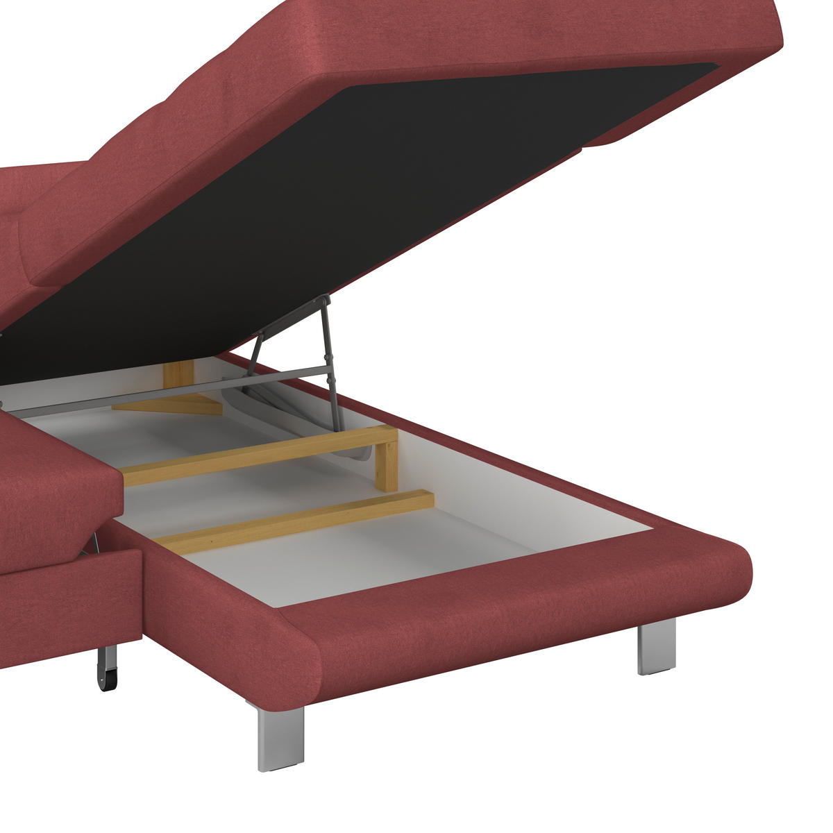 HÖRNSOFFA i dräll röd  - röd, Modern, metall/textil (270/230cm) - MID.YOU