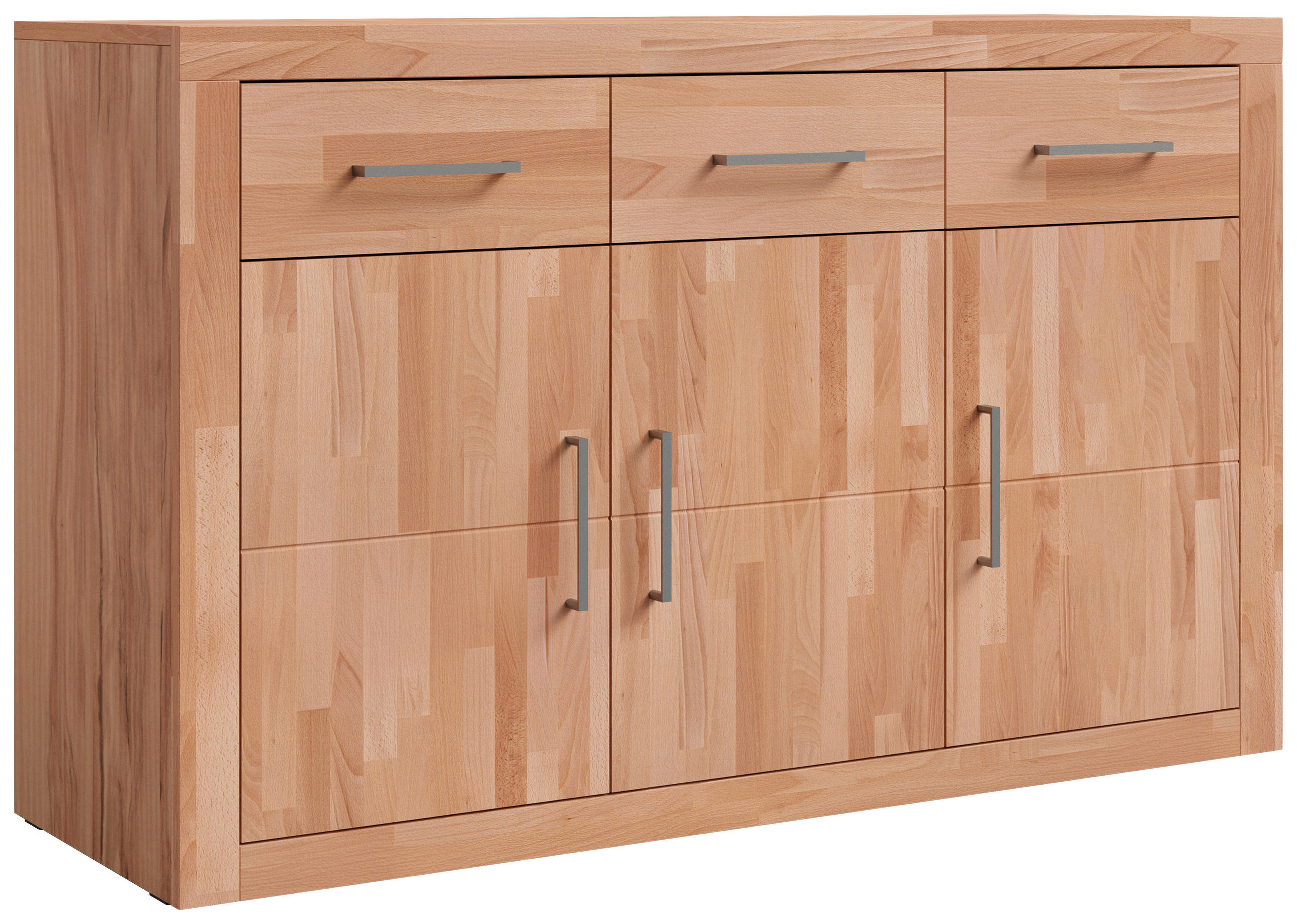 KOMMODE YES  in 130/80/42 cm  - Silberfarben/Kernbuche, Natur, Holz/Holzwerkstoff (130/80/42cm) - Linea Natura