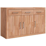 KOMMODE YES  in 130/80/42 cm  - Silberfarben/Kernbuche, Natur, Holz/Holzwerkstoff (130/80/42cm) - Linea Natura