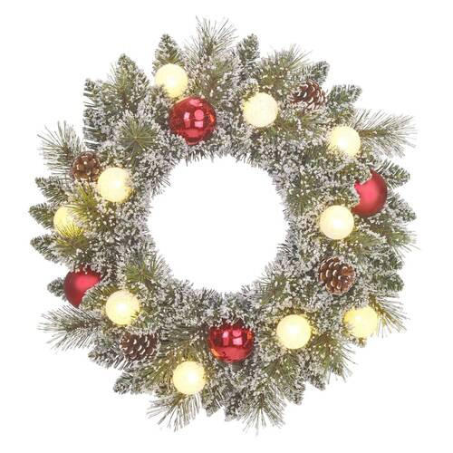 BOŽIĆNI VENAC - zelena/bela, Osnovno, plastika (45/45/10cm) - X-Mas