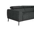 ECKSOFA in Webstoff Anthrazit  280/205 cm  - Anthrazit/Schwarz, Design, Textil/Metall (280/205cm) - Xora