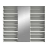 GARDEROBE 3-teilig 222/193/34 cm  - Weiss Hochglanz/Weiss, Design, Holzwerkstoff (222/193/34cm) - Livetastic