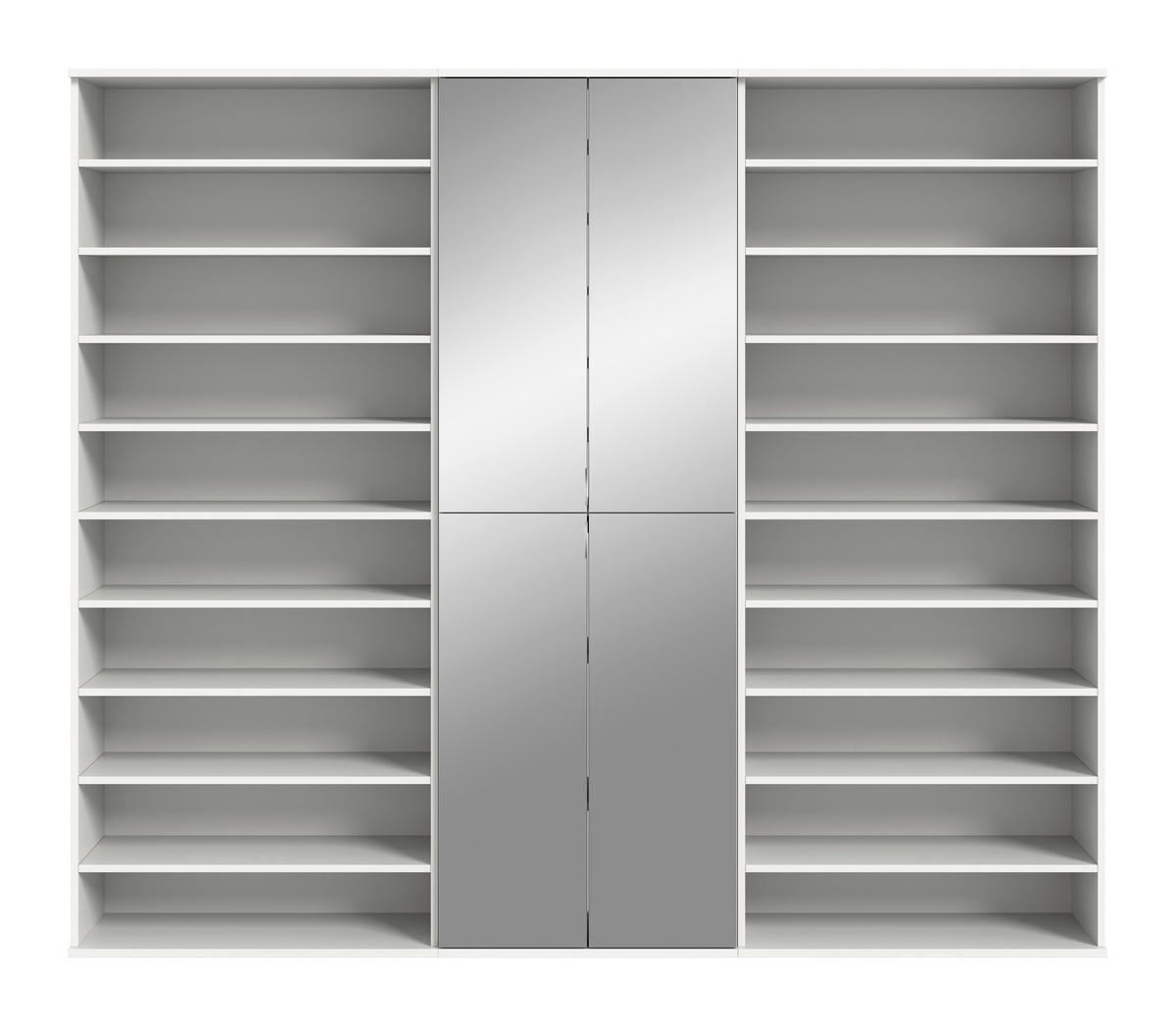 GARDEROBE 3-teilig 222/193/34 cm  - Weiss Hochglanz/Weiss, Design, Holzwerkstoff (222/193/34cm) - Livetastic