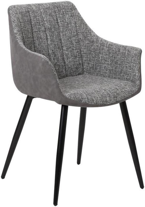 STOLICA S NASLONOM ZA RUKE  siva  metal, tekstil      - siva/crna, Design, metal/tekstil (61/83/58cm) - Carryhome