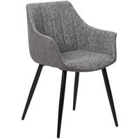 STOLICA S NASLONOM ZA RUKE  siva  metal, tekstil      - siva/crna, Design, metal/tekstil (61/83/58cm) - Carryhome