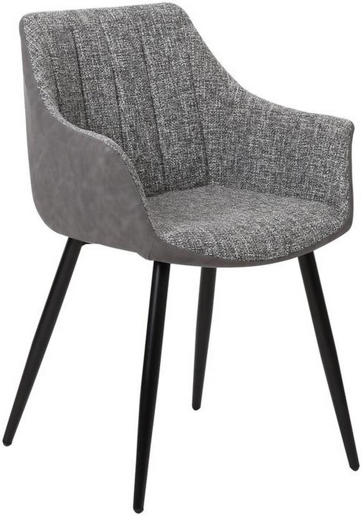 STOLICA S NASLONOM ZA RUKE  siva  metal, tekstil      - siva/crna, Design, metal/tekstil (61/83/58cm) - Carryhome