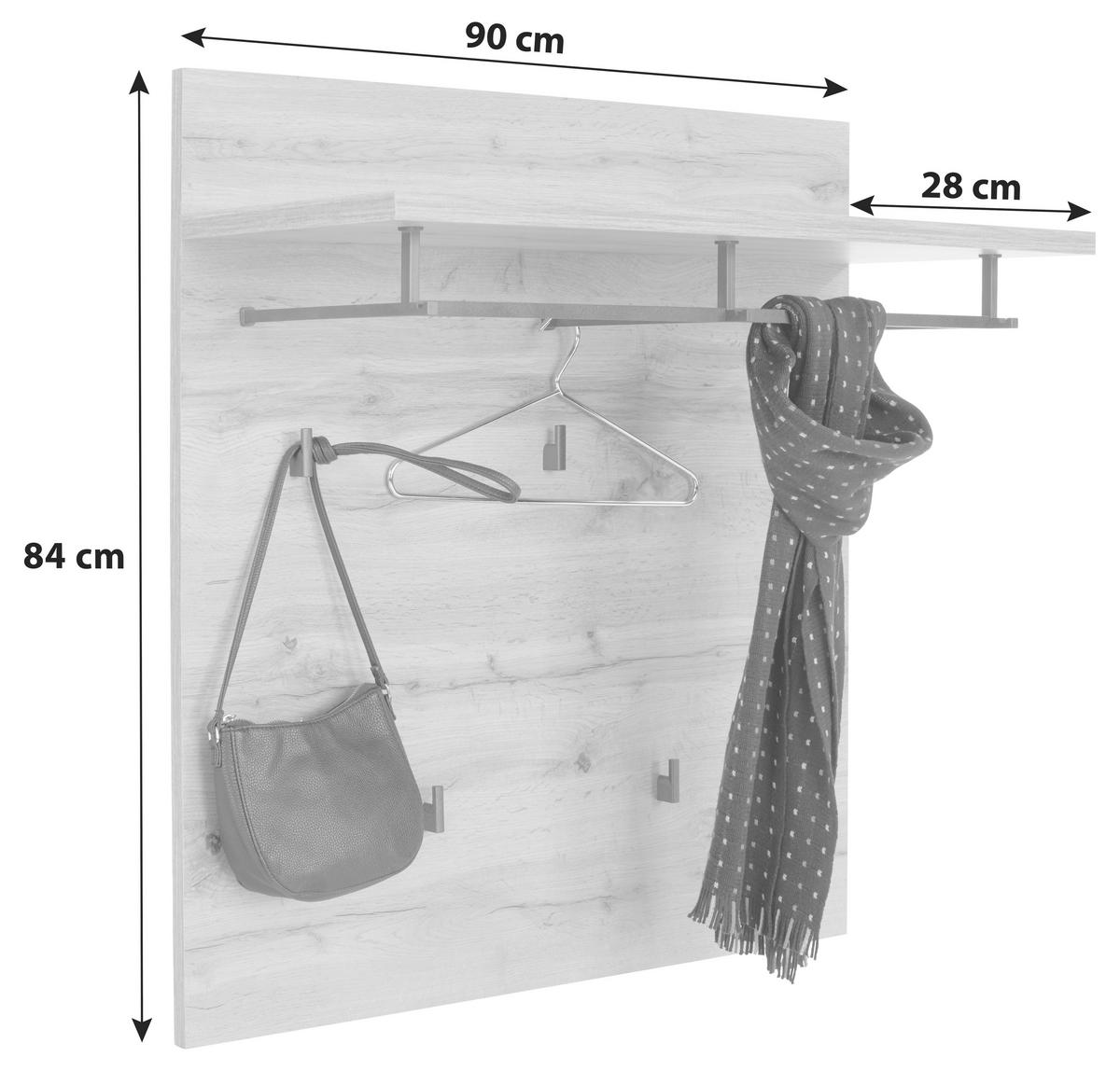 GARDEROBENPANEEL  in 90/84/28 cm  - Eichefarben, MODERN, Holzwerkstoff (90/84/28cm) - MID.YOU