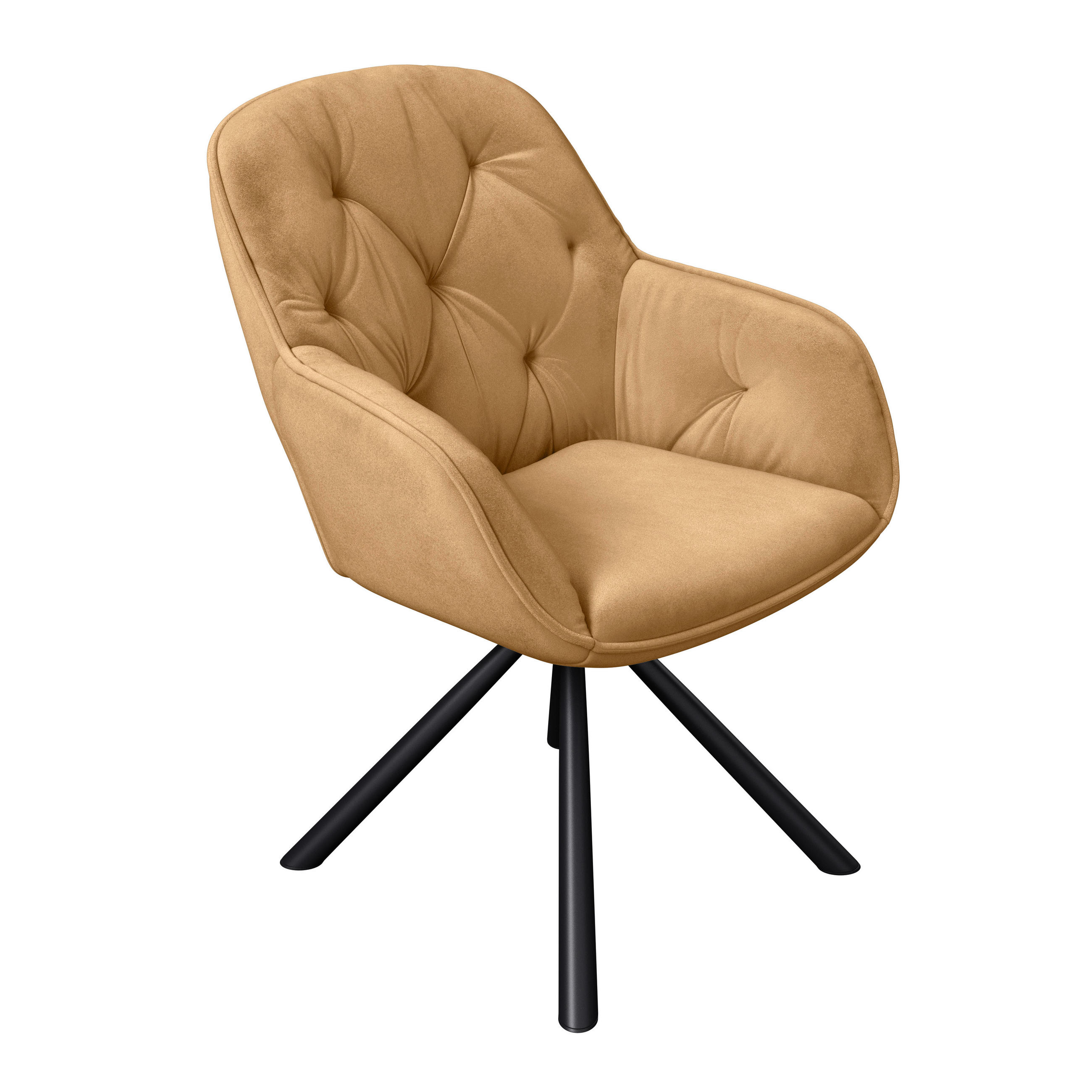 STOL MED ARMSTÖD järn sammet  - brun/svart, Klassisk, metall/textil (62/85/62cm) - Hom`in