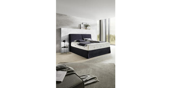 BOXSPRINGBETT 180/200 cm  in Anthrazit  - Anthrazit/Silberfarben, KONVENTIONELL, Textil/Metall (180/200cm) - Ambiente