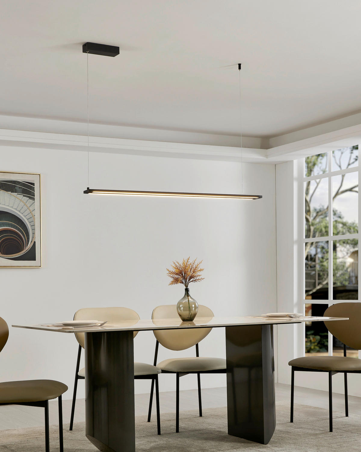 LED-HÄNGELEUCHTE 116/8,5/110 cm  - Schwarz/Weiß, Design, Kunststoff/Metall (116/8,5/110cm) - Eglo