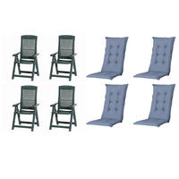 GARTENSTUHL-SET Kunststoff, Textil Blau, Grün  - Blau/Grün, MODERN, Kunststoff/Textil (44/111/50cm) - Gardenson