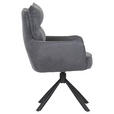 ARMLEHNSTUHL  Stoffauswahl, Sitzfläche 360° drehbar, automatische Rückholfunktion Cord  - Anthrazit/Schwarz, Design, Textil/Metall (60/95/62cm) - Novel