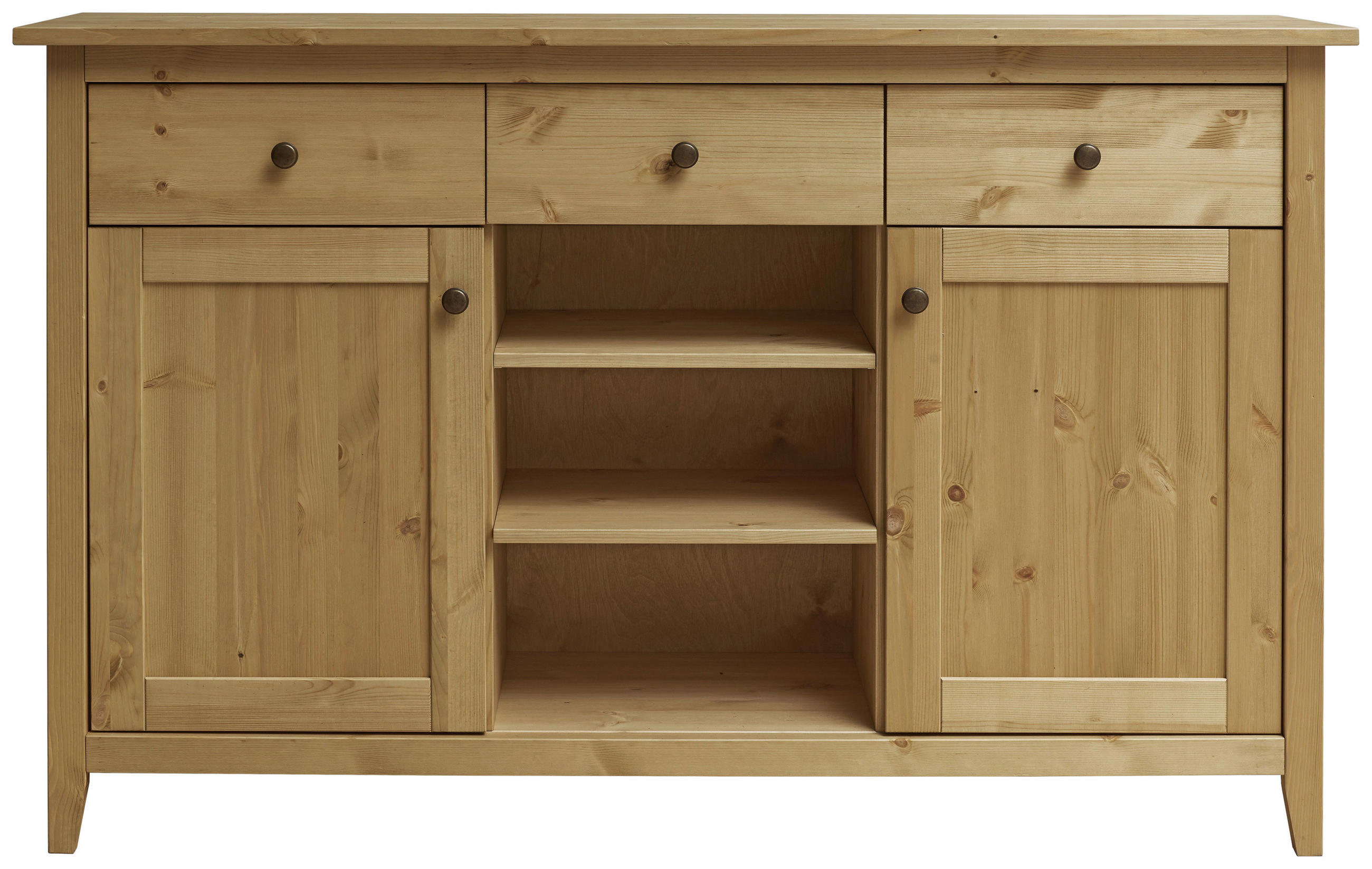 SIDEBOARD Kieferfarben  144/91/40 cm  - Anthrazit/Kieferfarben, Natur, Holz/Metall (144/91/40cm) - Linea Natura