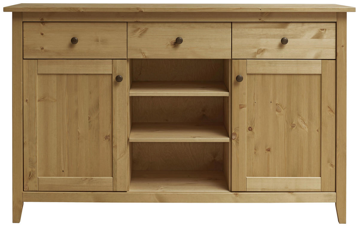 SIDEBOARD Kieferfarben  144/91/40 cm  - Anthrazit/Kieferfarben, Natur, Holz/Metall (144/91/40cm) - Linea Natura