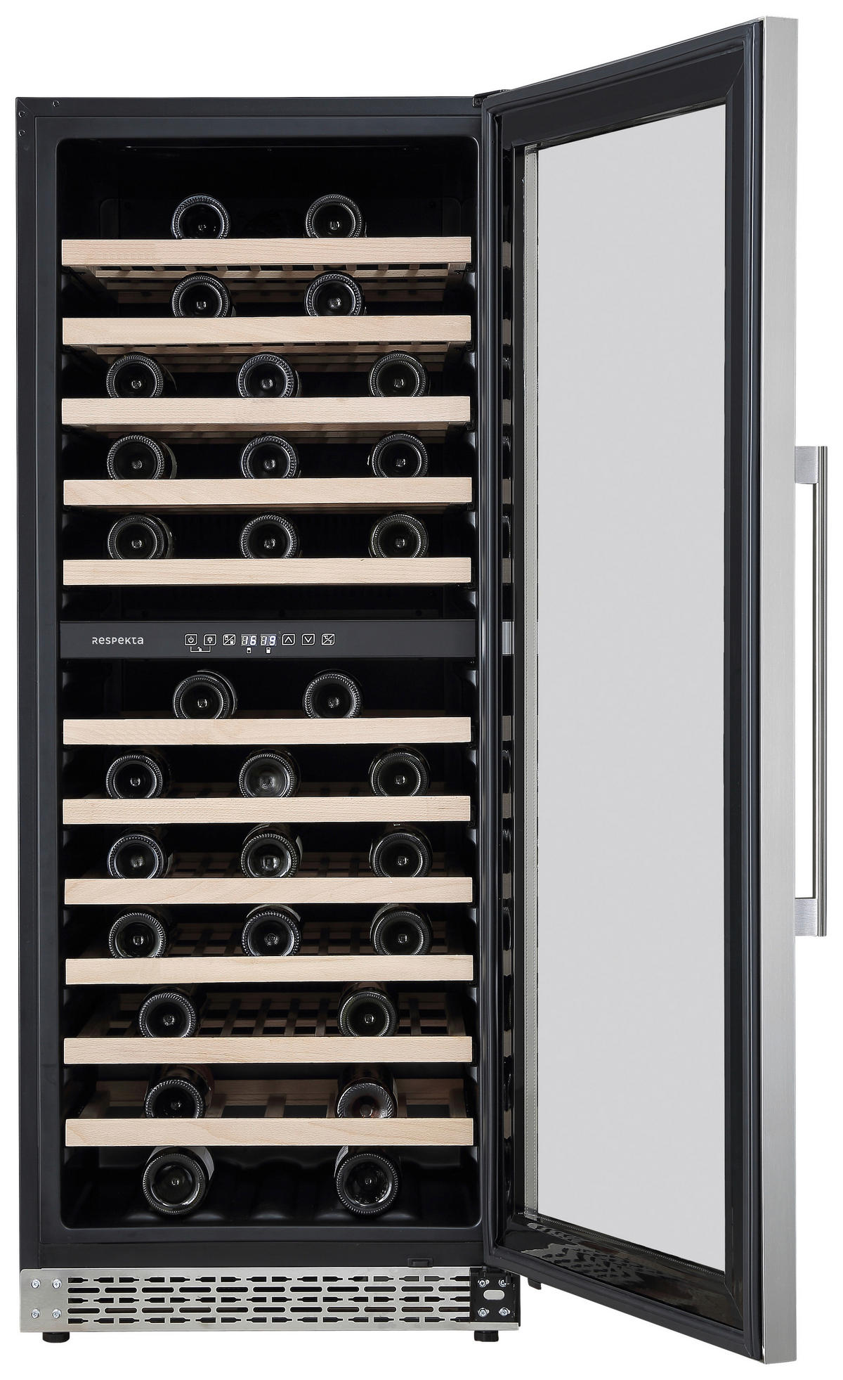WEINKÜHLSCHRANK WKS122-19  - Schwarz, Trend, Glas/Kunststoff (59,5/146 - 148/69cm) - Respekta