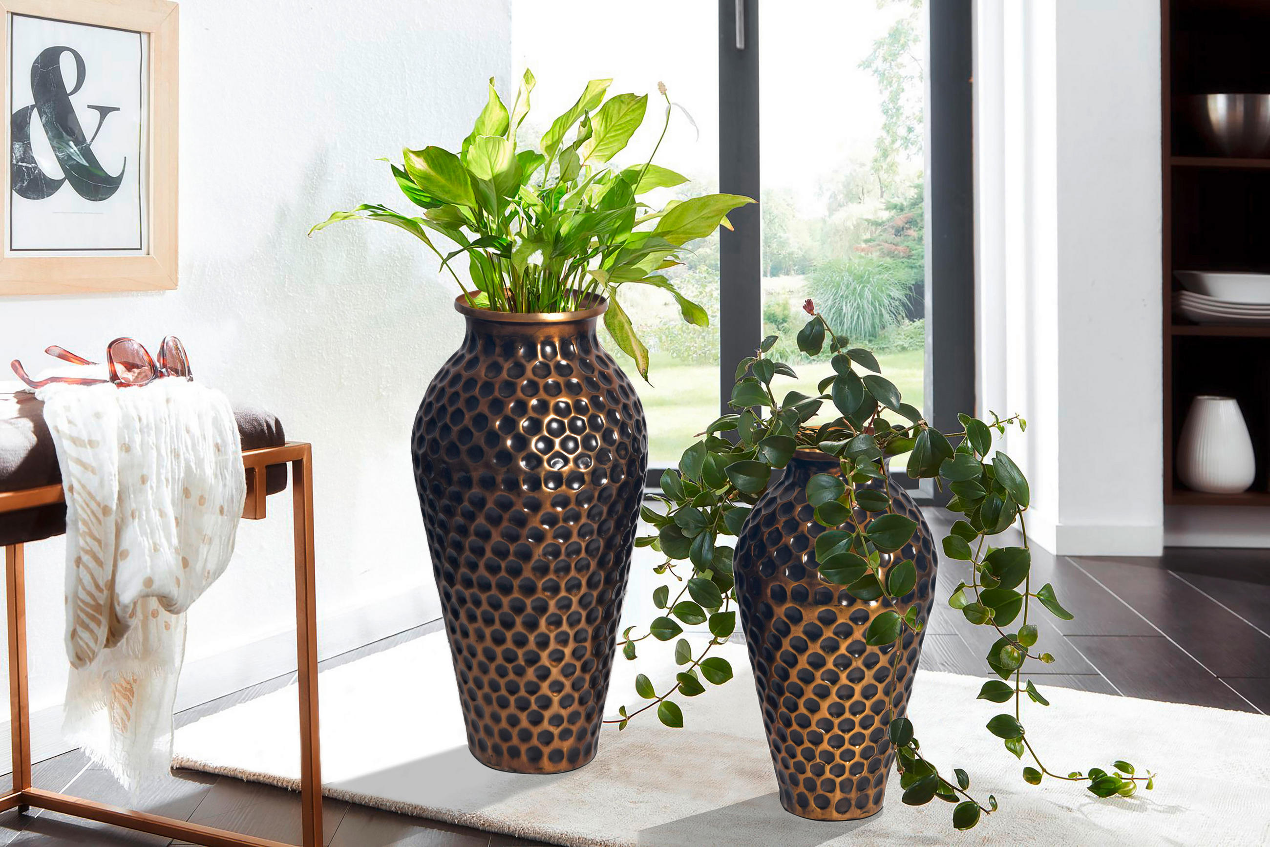 DEKORVAS  - guldfärgad, Design, metall (26/51/26cm) - Livetastic