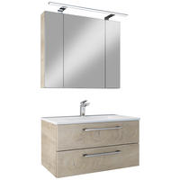 BADEZIMMER 4-teilig  in 82,2 cm  - Chromfarben/Hellbraun, Basics, Glas/Keramik (82,2cm)