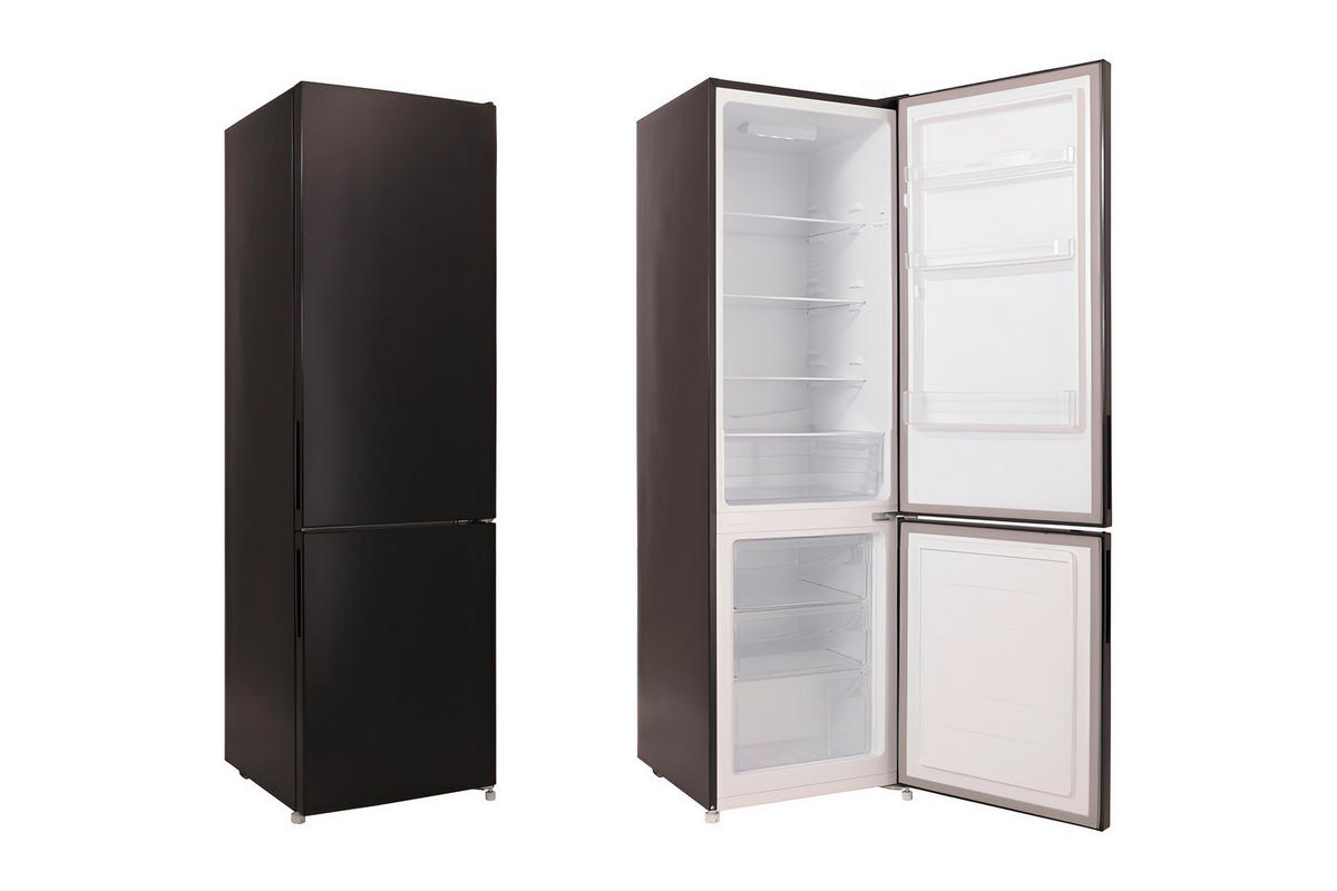 KYL-/FRYSKOMBINATION KG176S-37  - svart, Basics, metall/glas (54/176/55cm) - Respekta