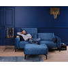2,5-Sitzer inkl. Hocker Samt Anthrazit  - Anthrazit/Schwarz, Design, Textil/Metall (220/86/86-94cm) - SENSOO