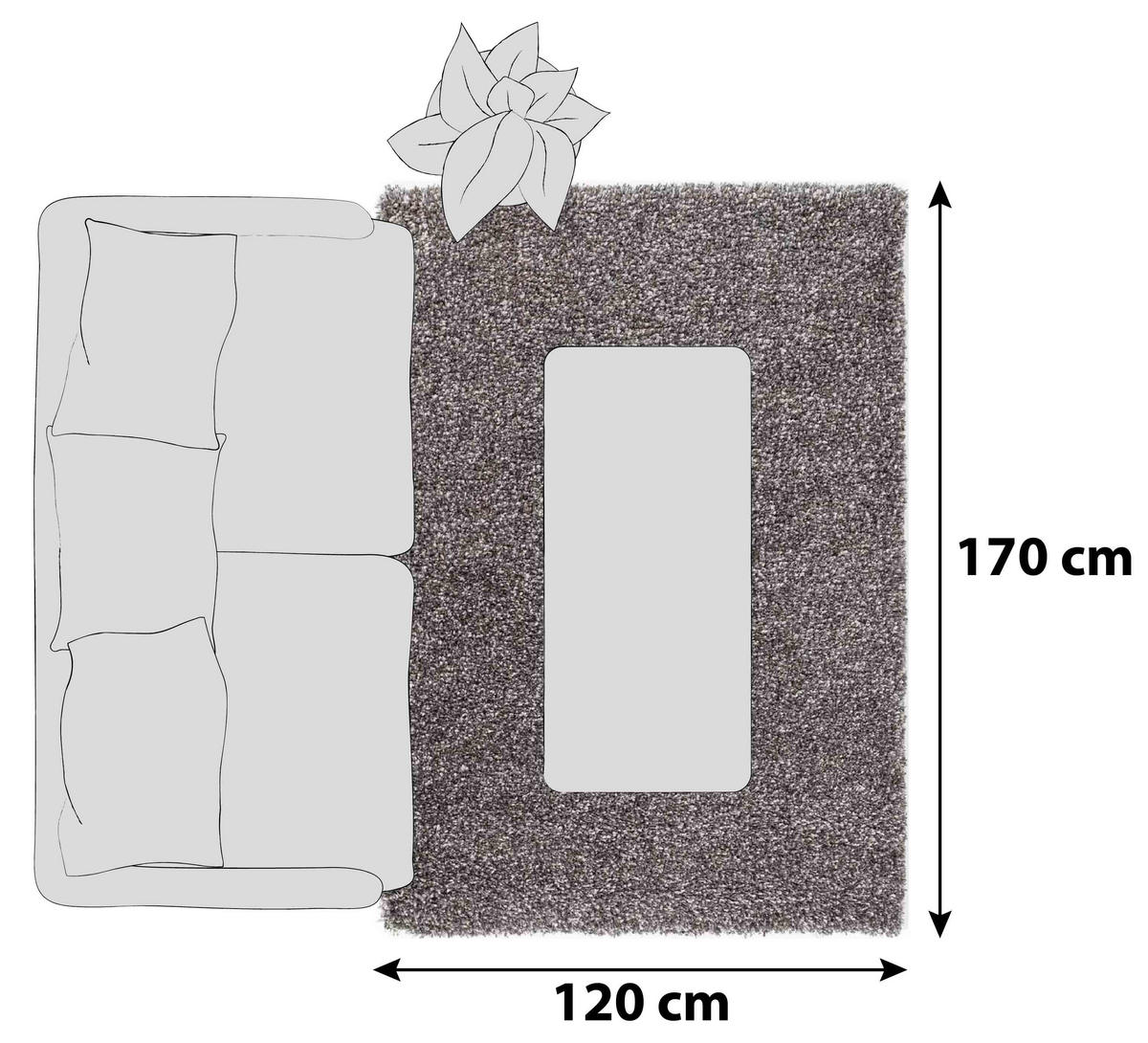 HOCHFLORTEPPICH 120/170 cm Fashoin Shaggy Braun, Grau  - Braun/Grau, Basics, Textil (120/170cm) - Novel