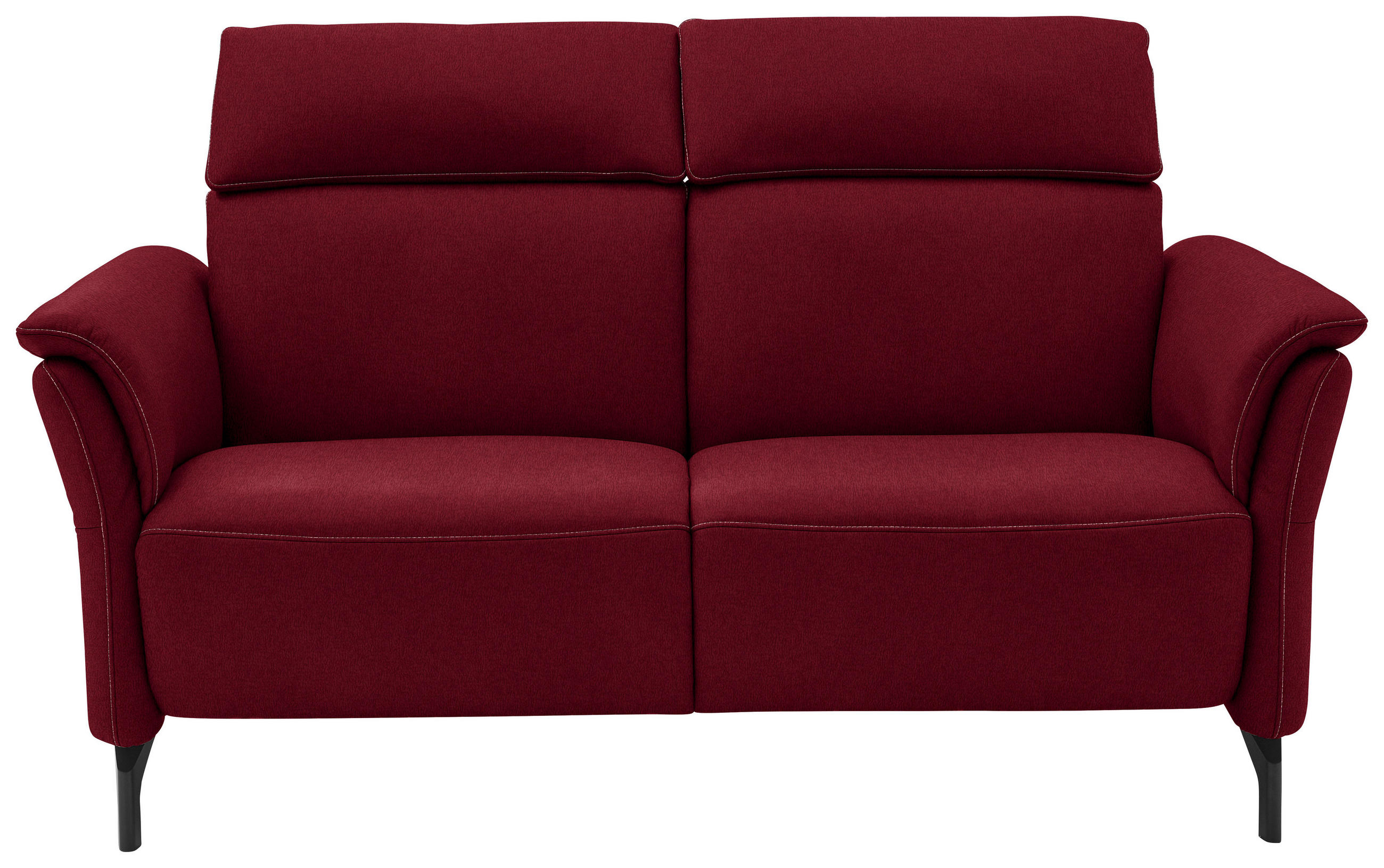 2-SITZER-SOFA in Mikrofaser Rot  - Rot/Schwarz, KONVENTIONELL, Textil/Metall (178/103/95cm) - Dieter Knoll