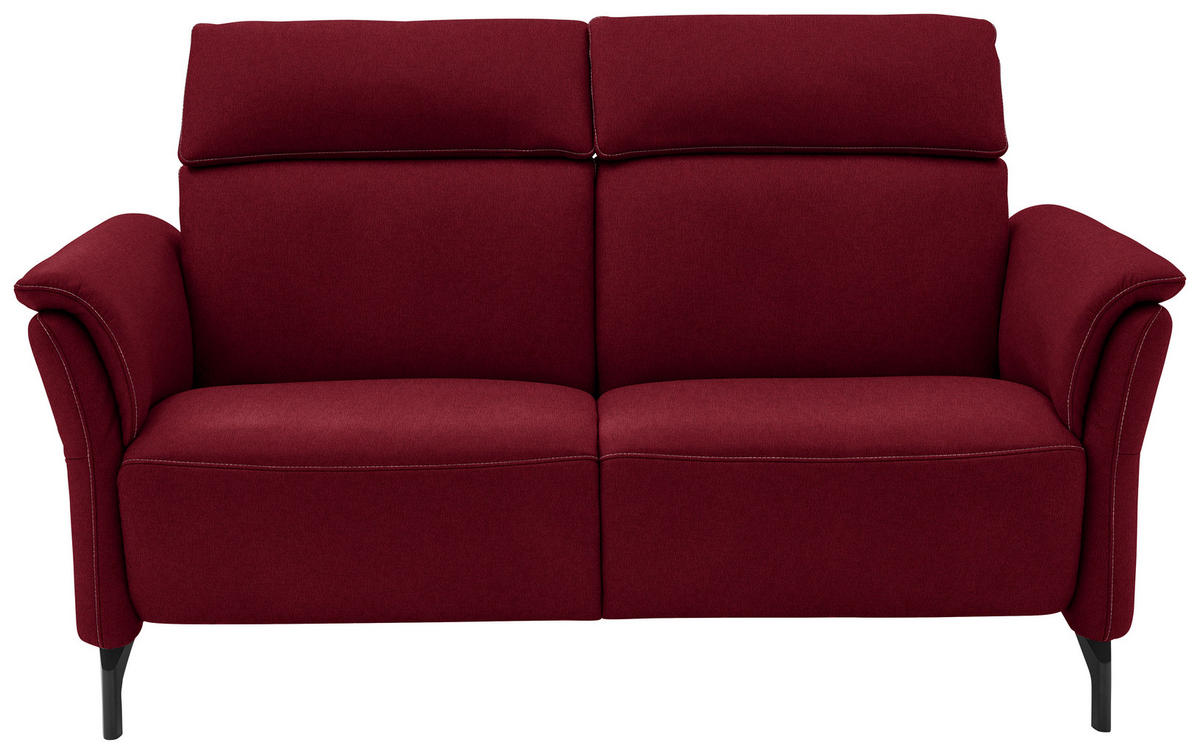 2-SITZER-SOFA in Mikrofaser Rot  - Rot/Schwarz, Konventionell, Textil/Metall (178/103/95cm) - Dieter Knoll