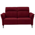 2-SITZER-SOFA in Mikrofaser Rot  - Rot/Schwarz, KONVENTIONELL, Textil/Metall (178/103/95cm) - Dieter Knoll