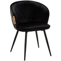 CHAISE ACCOUDOIRS  in Eisen Samt  - Goldfarben/Schwarz, Modern, Holz/Textil (60/81/60cm) - MID.YOU