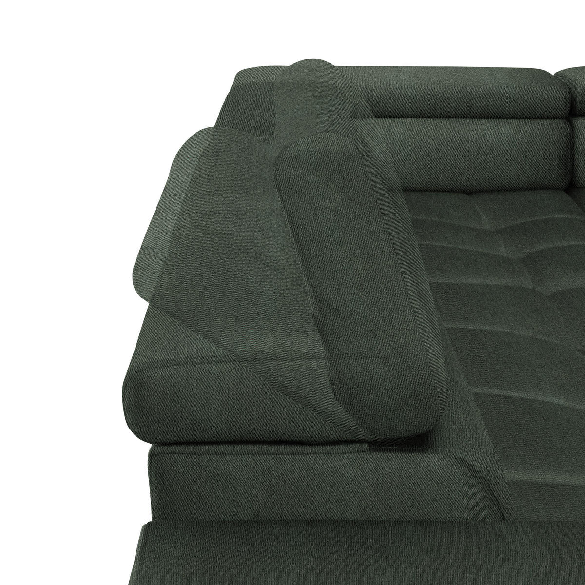 ECKSOFA in Webstoff Dunkelgrün  - Currygelb/Dunkelgrün, Design, Textil/Metall (300/216cm) - Welnova