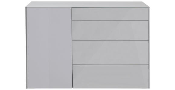SIDEBOARD 131/89/42 cm in Hellgrau - Hellgrau/Schwarz, Design, Glas/Holzwerkstoff (131/89/42cm) - Novel