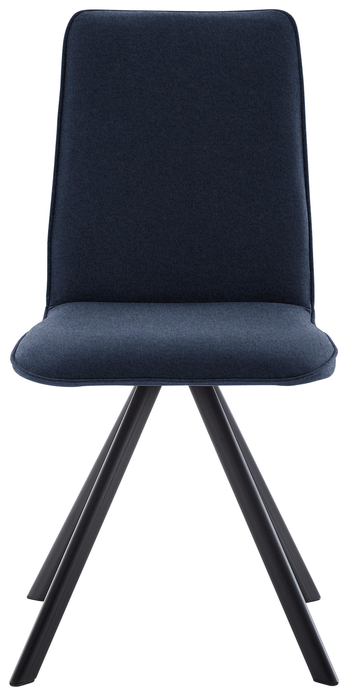 STUHL  in Eisen Flachgewebe  - Schwarz/Dunkelblau, Design, Textil/Metall (48/93/60cm) - Cantus